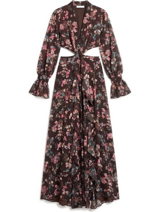 Project Soma Maxi Φόρεμα για Γάμο / Βάπτιση Floral Σοκολατί AM1602.38.000