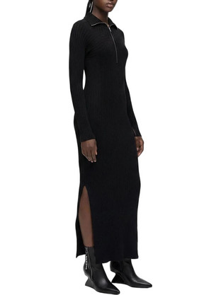 Karl Lagerfeld Maxi Καθημερινό Φόρεμα Πλεκτό Μαύρο B4W13012-999