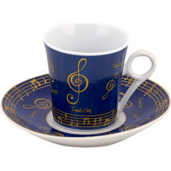 WM Collection Σετ Φλιτζάνια Espresso & Ελληνικού Καφέ Πορσελάνης Μπλε Πορτοκαλί 75ml 6τμχ N949/6/A