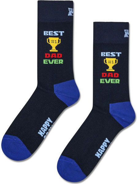 Happy Socks Ο καλύτερος μπαμπάς στον κόσμο Ανδρικές Κάλτσες Ψηλές με Σχέδια Μαύρες P006988