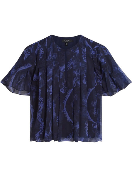 Ted Baker Tullya Γυναικείο Καλοκαιρινό Crop Top Navy Μπλε 284817