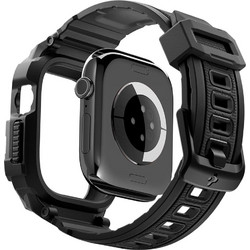 Spigen Rugged Armor Pro Θήκη Σιλικόνης με Λουράκι για Apple Watch 12 42mm Μαύρη