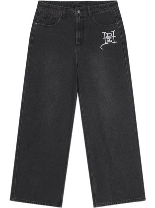 Ed Hardy Gothic Contrast Cross Xxtra Ανδρικό Τζιν Παντελόνι Loose Εφαρμογή Μαύρο ED6014