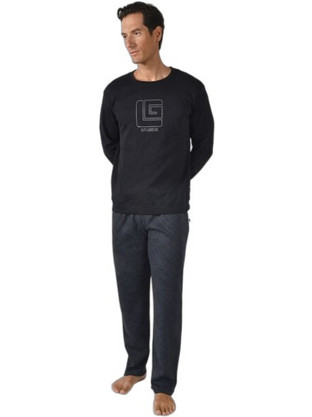 Guy Laroche Χειμωνιάτικες Ανδρικές Πιτζάμες Βαμβακερές Μαύρες 2074-226