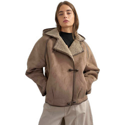 Topshop Γυναικείο Μπουφάν Χειμωνιάτικο Δερματίνη Μακρύ Καφέ 31001461