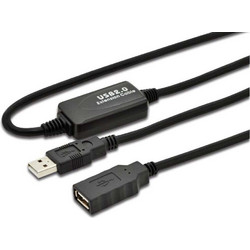 Microconnect USB2.0AAF10A Καλώδιο USB-A Female 2.0 to USB-A Male 10m Black