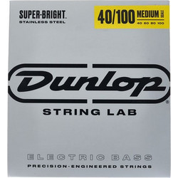 Dunlop Super Bright Medium Scale Σετ 4 Χορδές Ηλεκτρικού Μπάσου Stainless Steel 40-100"