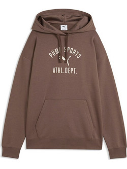 Puma Varsity Γυναικείο Αθλητικό Φούτερ με Κουκούλα Σοκολατί 696986-41