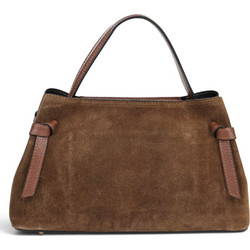 Passaggio Leather Γυναικεία Τσάντα Χειρός Σουέτ Σοκολατί 4987-KR-04