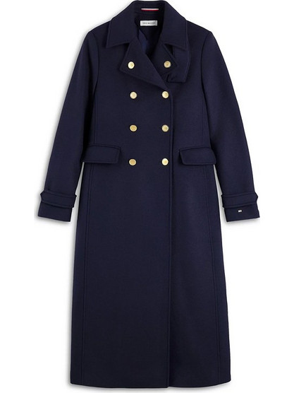 Tommy Hilfiger Γυναικείο Παλτό Μάλλινο Μακρύ Navy Μπλε WW0WW51554-C1G