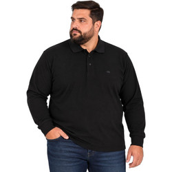 Double Ανδρική Μπλούζα Polo Μακρυμάνικη Μαύρη PS-3097A