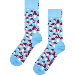 Happy Socks Mushrooms Ανδρικές Κάλτσες Ψηλές με Σχέδια Γαλάζιες P006549