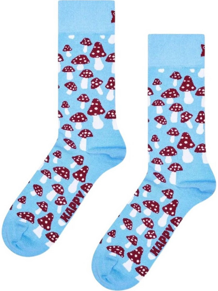 Happy Socks Mushrooms Ανδρικές Κάλτσες Ψηλές με Σχέδια Γαλάζιες P006549