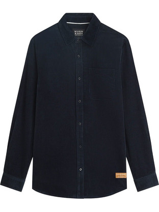Scotch & Soda Ανδρικό Πουκάμισο Βαμβακερό Μακρυμάνικο Κανονική Γραμμή Overshirt Navy Μπλε 183699-401