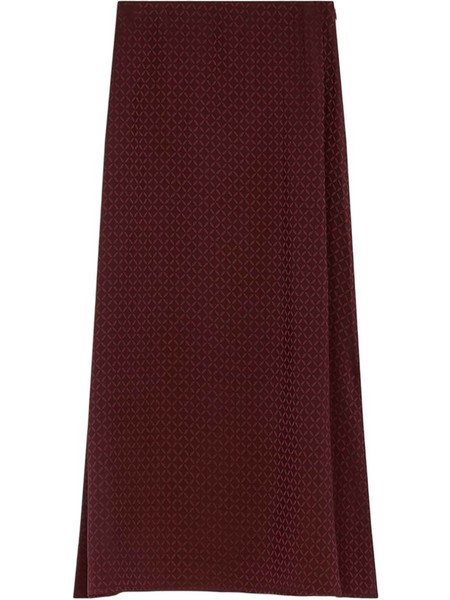 Suncoo Flavie Μίντι Φούστα Jacquard Μοβ Σκούρο C05327H26
