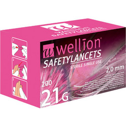 Wellion Safety 21G Σκαρφιστήρες Μέτρησης Σακχάρου 200τμχ