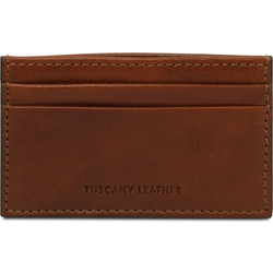 Tuscany Leather Μεγάλο Δερμάτινο Γυναικείο Πορτοφόλι Καρτών Μπορντό TL142473