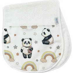BunnyBebe Panda Βρεφική Λαβέτα Ώμου 100% Βαμβακερή Λευκή 23x54cm