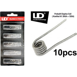 Prebuilt Clapton Coils YOUDE 26GA SS316L+32GA KANTHAL A1 * ID2.8*0.6Ω (10 σύρματα)
