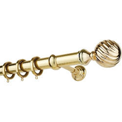 Κουρτινόβεργα Zogometal Classique Collection CL0428 Χρυσό Γυαλιστερό Διπλή με σιδηρόδρομο 3.00 m