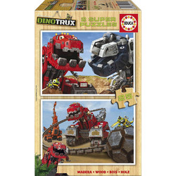 Παιδικό Puzzle Educa Ξύλινο Dinotrux 2x25 Κομμάτια