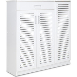 Pakoworld Sante Παπουτσοθήκη Ξύλινη Λευκή Μ120xΠ37xΥ123cm 123-000027