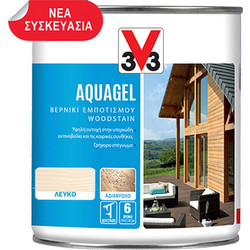 V33 Aquagel Βερνίκι Εμποτισμού Ξύλου Νερού Satin Λευκό 0.75lt