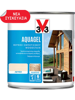 V33 Aquagel Βερνίκι Εμποτισμού Ξύλου Νερού Satin Λευκό 0.75lt