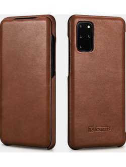 iCarer Curved Edge Vintage Book Brown (Samsung Galaxy S20+)