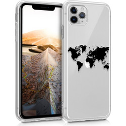 KW Silicone World Map Transparent/Black (iPhone 11 Pro)