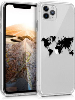 KW Silicone World Map Transparent/Black (iPhone 11 Pro)