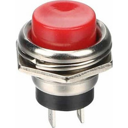 Power Switch Push On PBS-26B Red 2P Metallic Μπουτόν Διακόπτης Τροφοδοσίας Στρογγυλός Κόκκινος Φ16