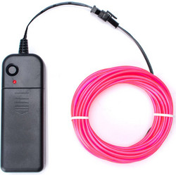 El wire tube 5M/Roll with battery holder 2.3mm Pink