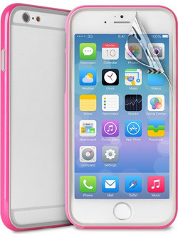 Bumper Frame Puro with Screen Protector for iPhone 6 Plus Fuchsia