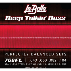 La Bella 760FL Deep Talkin' Bass Σετ 4 Χορδές Ηλεκτρικού Μπάσου Stainless Steel 43-104" Light Tension