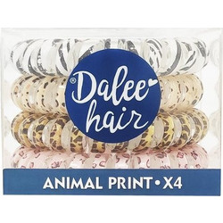 Dalee Hair Animal Print Σπιράλ Λαστιχάκια Μαλλιών 4 Τεμάχια