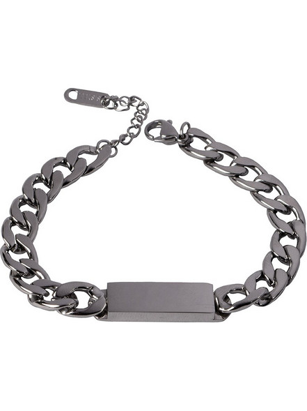 Jt Unisex ατσάλινο βραχιόλι ταυτότητα με επιλογή χάραξης