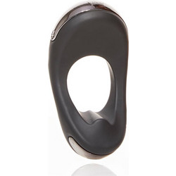 Hot Octopuss Atom Plus Ελαστικό Δαχτυλίδι Πέους Σιλικόνης με Δόνηση 6cm Μαύρο