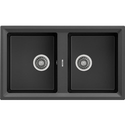 Teka Stone 90 C-TG 2E Ένθετος Νεροχύτης Γρανίτη Dark Grey 86x51cm