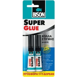 Κόλλα Στιγμής - Bison Super Glue ρευστή 3gr 1+1 - BISON (66988)