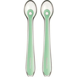 KikkaBoo Flexible Σετ Βρεφικά Κουτάλια Σιλικόνης με Θήκη 4m+ Πράσινα 2τμχ