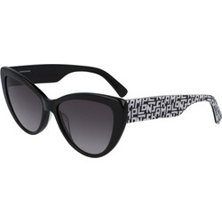 Longchamp LO663S 001 Γυναικεία Γυαλιά Ηλίου Cat Eye Κοκάλινα Μαύρα με Γκρι Polarized Φακό