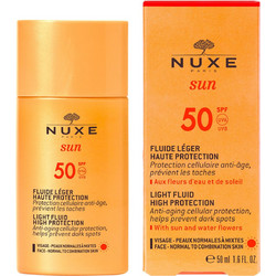 Nuxe Sun Light Fluid Αντηλιακή Κρέμα Προσώπου Αντιγηραντική SPF50 50ml