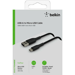 Belkin Braided USB 2.0 to micro USB Cable Μαύρο 1m (CAB007bt1MBK)