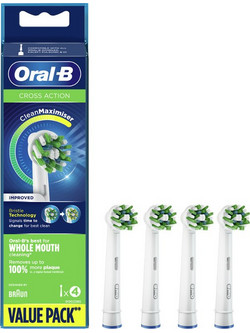 Oral-B Cross Action Improved Ανταλλακτικές Κεφαλές Ηλεκτρικής Οδοντόβουρτσας 4τμχ