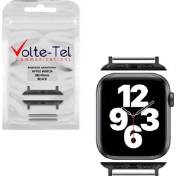 VOLTE-TEL ΜΕΝΤΕΣΕΣ-ΑΝΤΑΠΤΟΡΑΣ ΓΙΑ APPLE WATCH 38/40/41/42mm/WATCH 2/WATCH 3 22mm BLACK