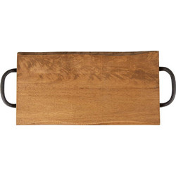 Πλατώ Σερβιρίσματος Με Λαβές 28022 40x20x2,5cm Natural T&G Μέταλλο,Ξύλο