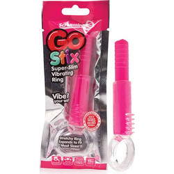 Screaming O Go Stix Super Slim Strawberry Ελαστικό Δαχτυλίδι Πέους με Δόνηση 2.5cm Ροζ