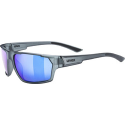 Uvex Sportstyle 233 S53.2.097.5540 Αθλητικά Γυαλιά Ηλίου Ορθογώνια Κοκάλινα Γκρι με Μπλε Καθρέπτη Φακό