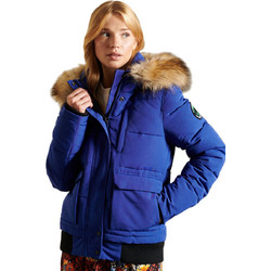 Superdry Everest Γυναικείο Μπουφάν Χειμωνιάτικο Puffer Κοντό Royal Blue W5010995A-FDG